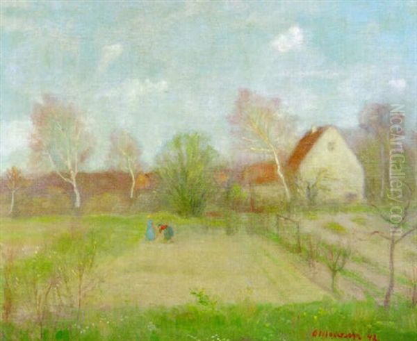 Vorfruhling Am Dorf Oil Painting by Otto Modersohn