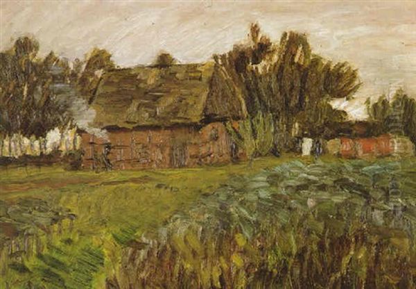 Worpsweder Bauernkate Oil Painting by Otto Modersohn