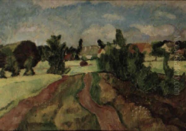 Fischerhude: Weg In Die Heide Oil Painting by Otto Modersohn