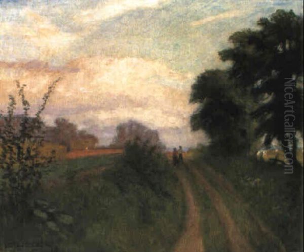 Weg Durch Felder Oil Painting by Otto Modersohn