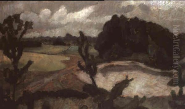 Heidelandschaft Mit Sanddune Oil Painting by Otto Modersohn