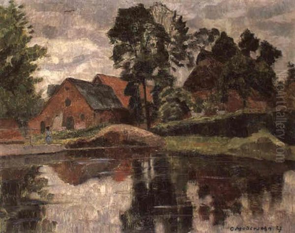 Gehoft Am Moor Oil Painting by Otto Modersohn