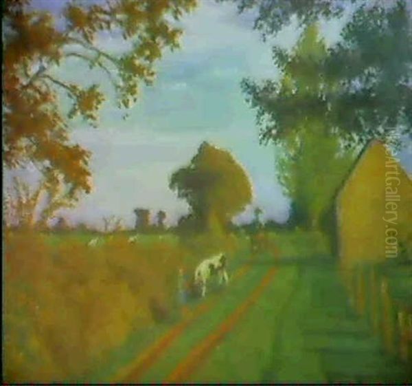 Weg (timpen) In Der Abendsonne Oil Painting by Otto Modersohn