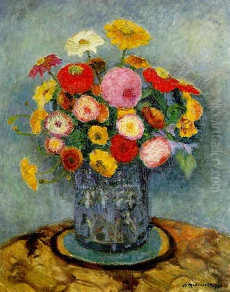 Blumen In Einer Vase Oil Painting by Otto Modersohn