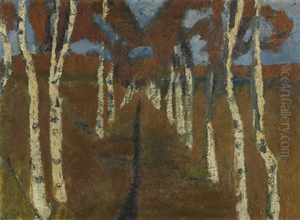 Birkenweg (path With Birch Trees) Oil Painting by Paula Modersohn-Becker