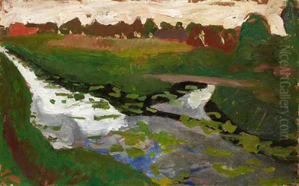 Landschaft Mit Moorkanal Oil Painting by Paula Modersohn-Becker