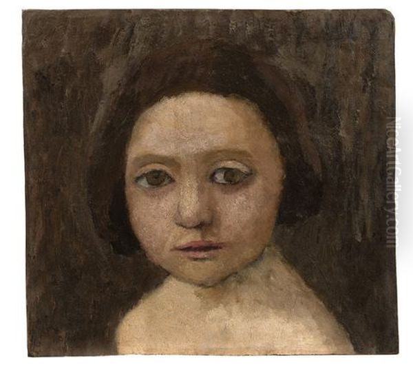 Kopf Eines Italienischen Madchens Oil Painting by Paula Modersohn-Becker