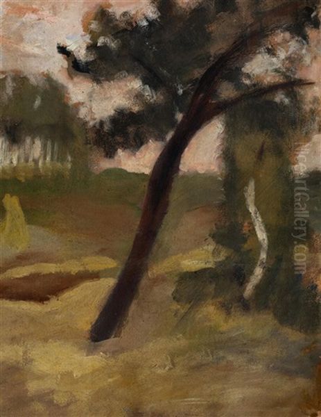 Zwei Baume Am Weg Oil Painting by Paula Modersohn-Becker