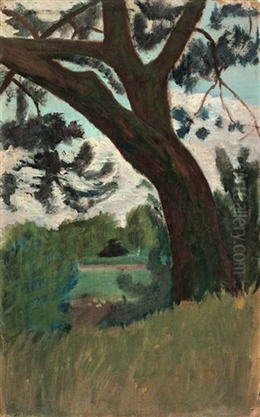 Landschaft Mit Fohre Oil Painting by Paula Modersohn-Becker