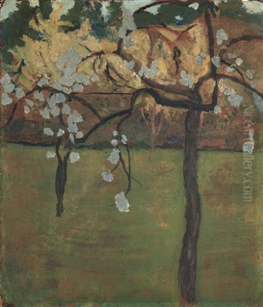 Bluhender Apfelbaum Ii Oil Painting by Paula Modersohn-Becker