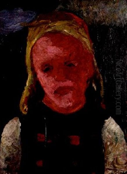 Brustbild Eines Blonden Madchens (+ Tumpel, Verso) Oil Painting by Paula Modersohn-Becker