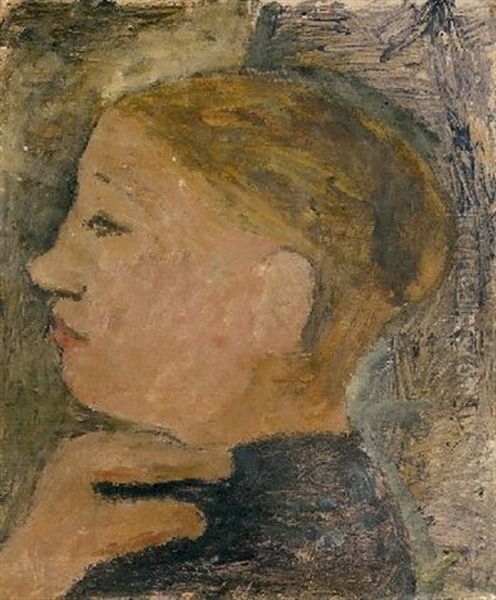 Kopf Einer Bauerin Im Profil Nach Links Oil Painting by Paula Modersohn-Becker