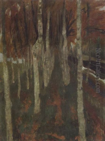 Birkenwald Am Moorkanal Oil Painting by Paula Modersohn-Becker