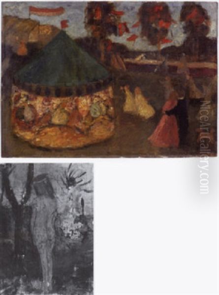 Schutzenfest Mit Karussel Oil Painting by Paula Modersohn-Becker