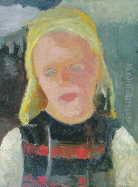 Blondes Bauernmadchen Oil Painting by Paula Modersohn-Becker