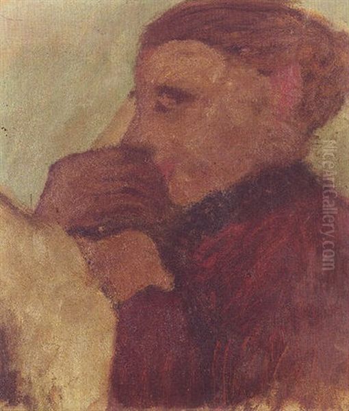 Maedchenkopf Oil Painting by Paula Modersohn-Becker