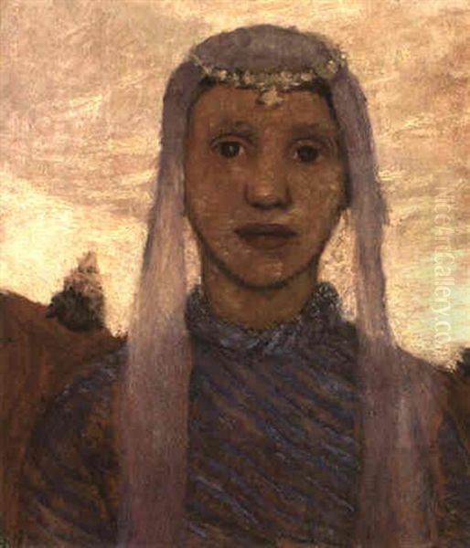 Madchen Mit Schleier Oil Painting by Paula Modersohn-Becker