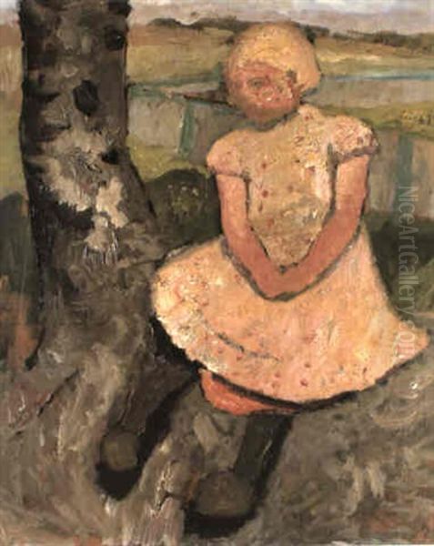 Sitzendes Kind Unter Einem Baum Oil Painting by Paula Modersohn-Becker