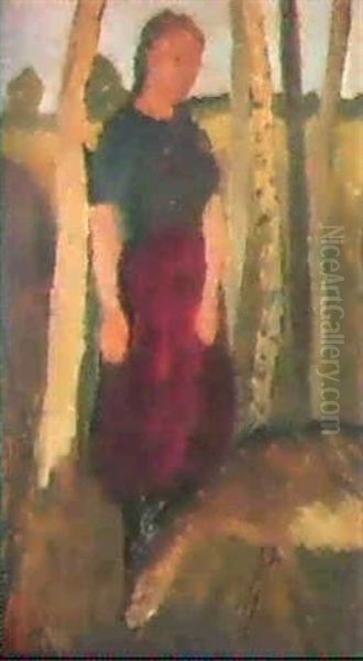 Madchen Mit Ziege Oil Painting by Paula Modersohn-Becker