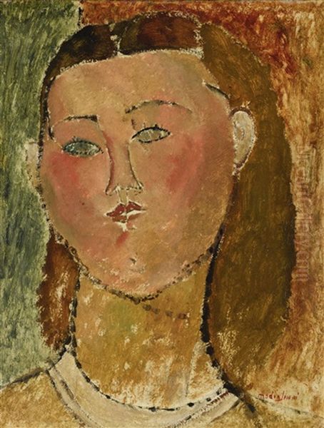 Fillette A La Chevelure Oil Painting by Amedeo Modigliani