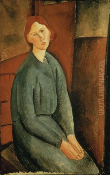 Portrait De Anne Bjarne Oil Painting by Amedeo Modigliani