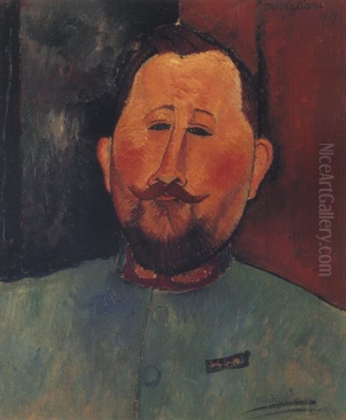 Portrait Du Docteur Devaraigne Oil Painting by Amedeo Modigliani