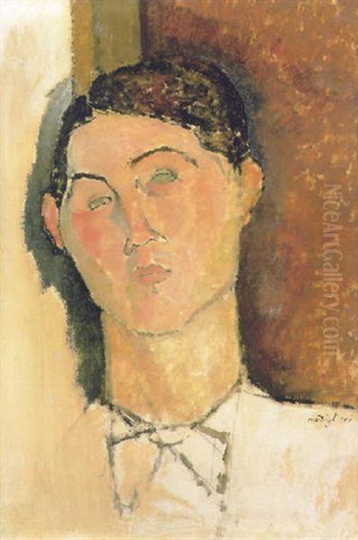 Tete De Jeune Homme Oil Painting by Amedeo Modigliani