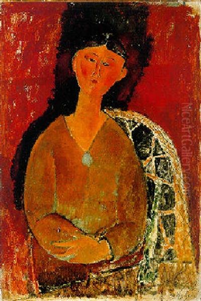 Beatrice Hastings Assise Oil Painting by Amedeo Modigliani