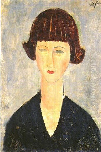 Jeune Femme Brune Oil Painting by Amedeo Modigliani