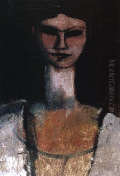 Buste De Jeune Femme Oil Painting by Amedeo Modigliani