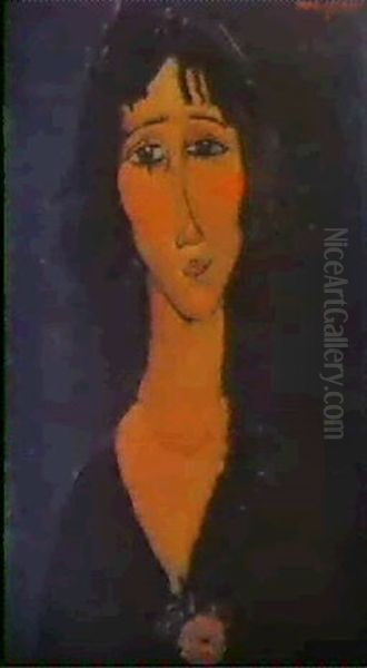 La Jeune Fille A La Rose Oil Painting by Amedeo Modigliani