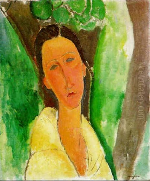 Portrait De Madame Zborowska Oil Painting by Amedeo Modigliani