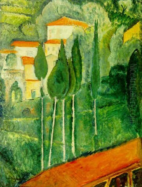 Paesaggio Nel Midi Oil Painting by Amedeo Modigliani