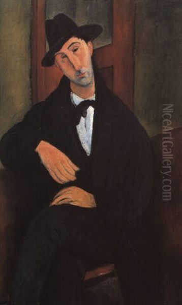 Portrait De Mario (marios Varvoglis) Oil Painting by Amedeo Modigliani