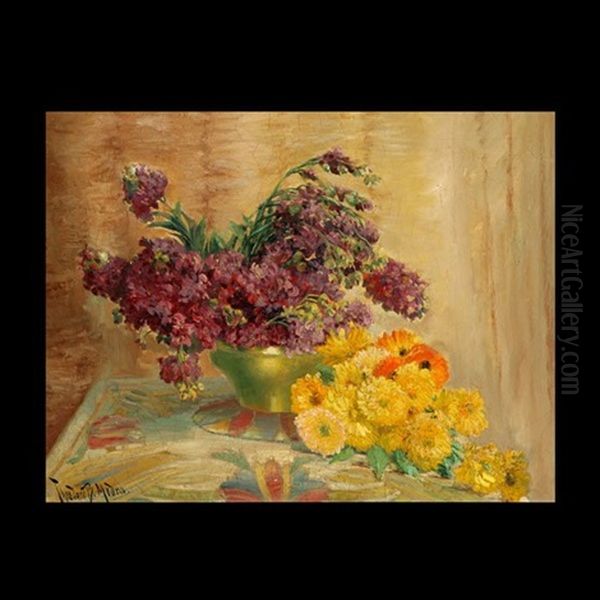 Floral Still Life Oil Painting by Theodore P. Modra