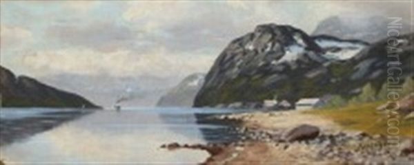 A Couple Of Norwegian Landscapes From Hardanger Fiord And Telemarken Oil Painting by Carl Moe