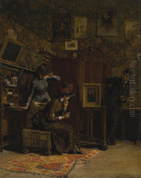 The Art Critic Oil Painting by Louis Charles Moeller