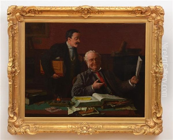 The Accountants Oil Painting by Louis Charles Moeller