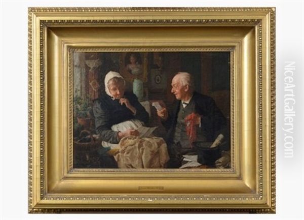 Untitled, Interior Scene Oil Painting by Louis Charles Moeller