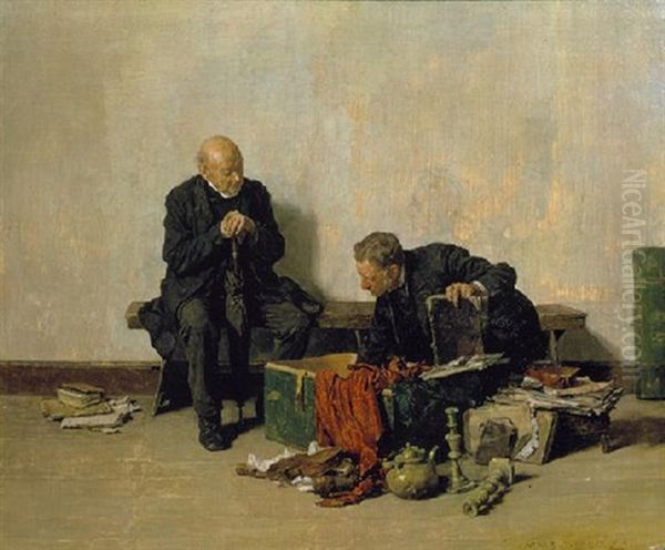 Scouting The Trunk Oil Painting by Louis Charles Moeller