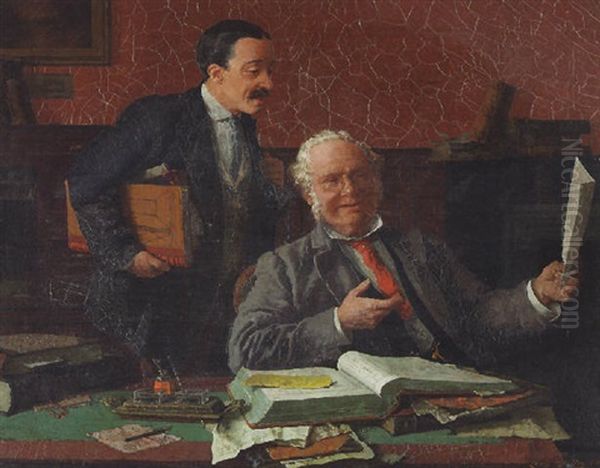 The Accountants Oil Painting by Louis Charles Moeller