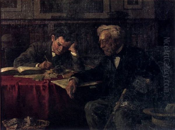 The Young Clerk Oil Painting by Louis Charles Moeller