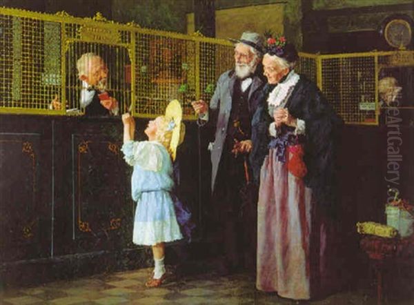 Her First Savings Oil Painting by Louis Charles Moeller