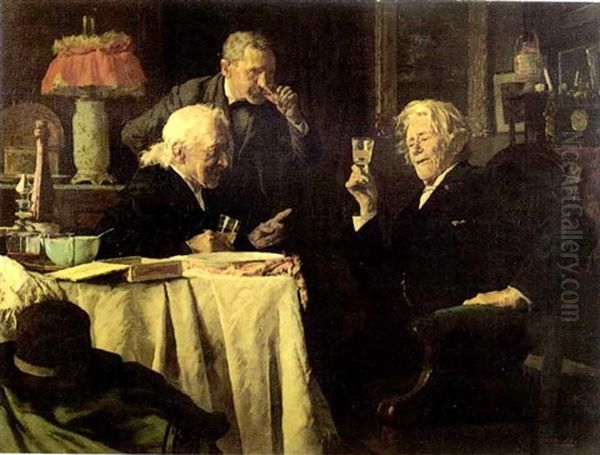 After Dinner Cordials Oil Painting by Louis Charles Moeller