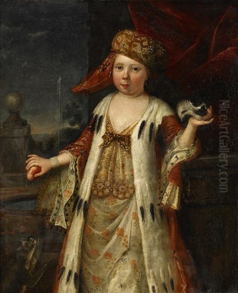 Girl In Oriental Dress Oil Painting by Jean Baptiste van Moer