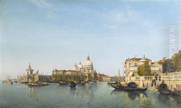 The Punta Della Dogana And Grand Canal, Venice Oil Painting by Jean Baptiste van Moer