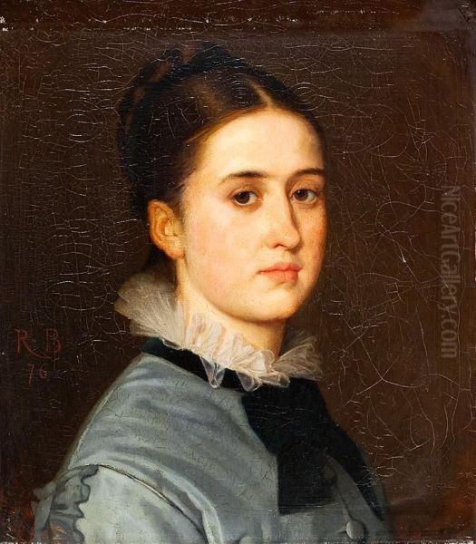 Dame Mit Streng Gescheiteltem Oil Painting by Robert Julius Beyschlag