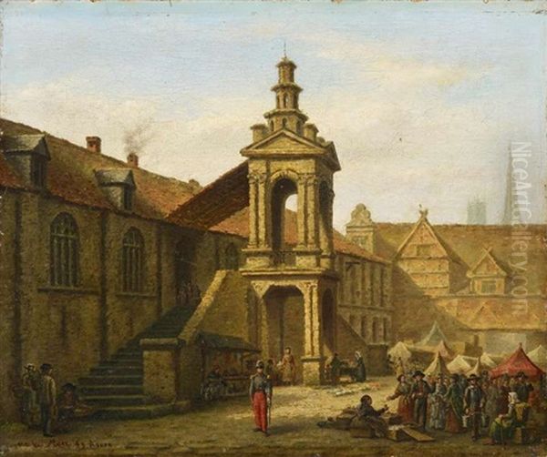 Marktplatz Bei Rouen Oil Painting by Jean Baptiste van Moer