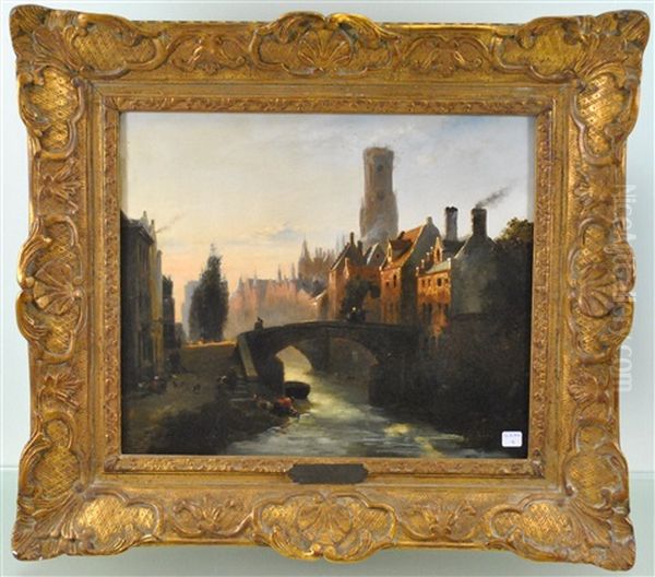 Vue De Bruges Oil Painting by Jean Baptiste van Moer