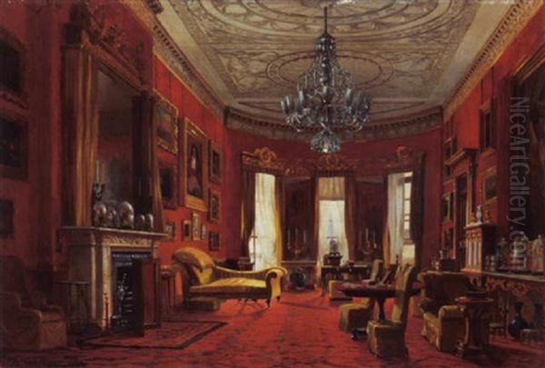 Drawing Room In Portman Square Oil Painting by Jean Baptiste van Moer